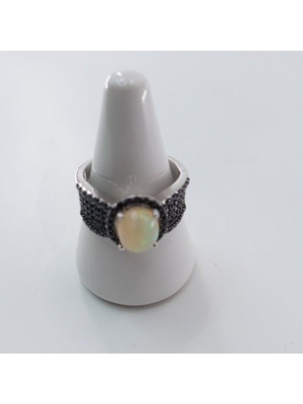 NIP JTV Fire Opal Black Spinel Sterling Silver Ring DOCY480-10 Sz 10 Multicolor